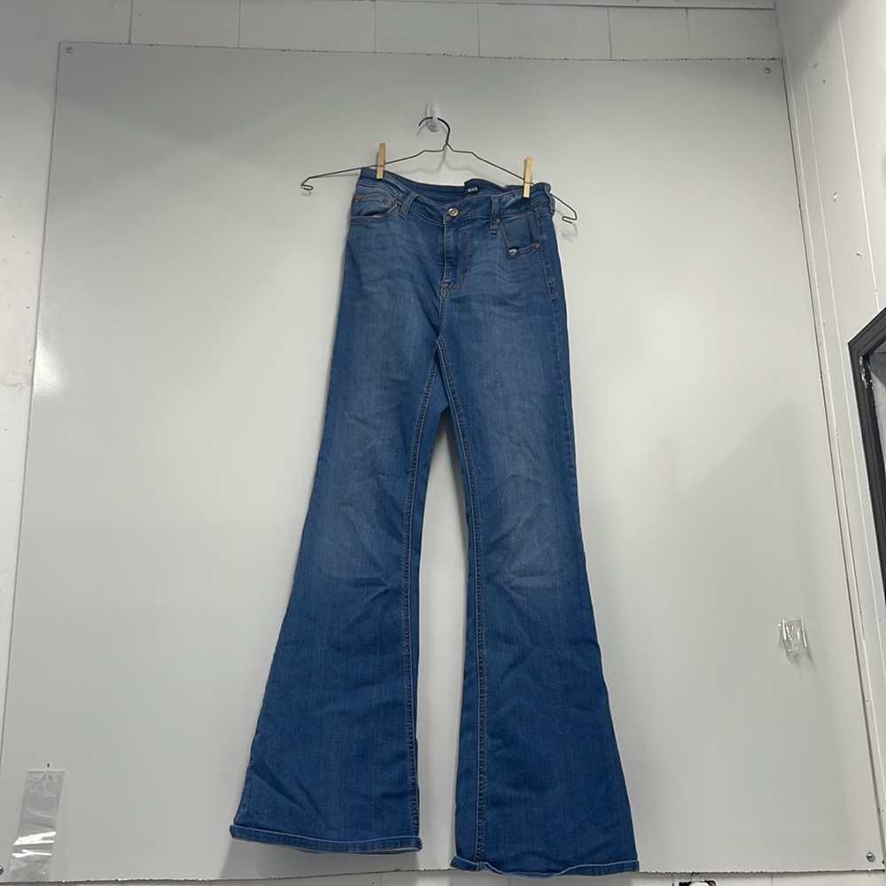 Blue jeans boot flared